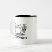 Sewciopath Sewing Keeps Me Mended Fun Tweekleurige Koffiemok (Voorkant links)