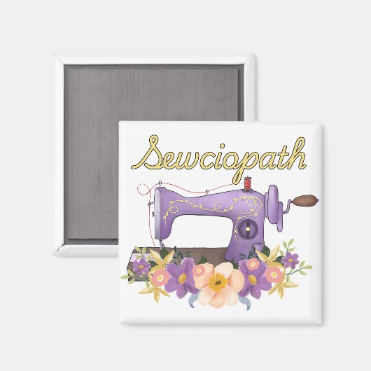 Sewciopath (sociopaat)  naaimachine magneet (Voorkant / Achterkant)