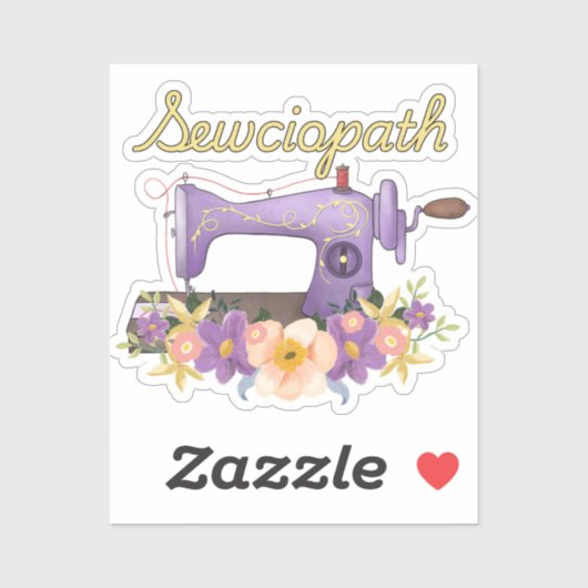 Sewciopath (sociopaat)  naaimachine sticker (Vel)