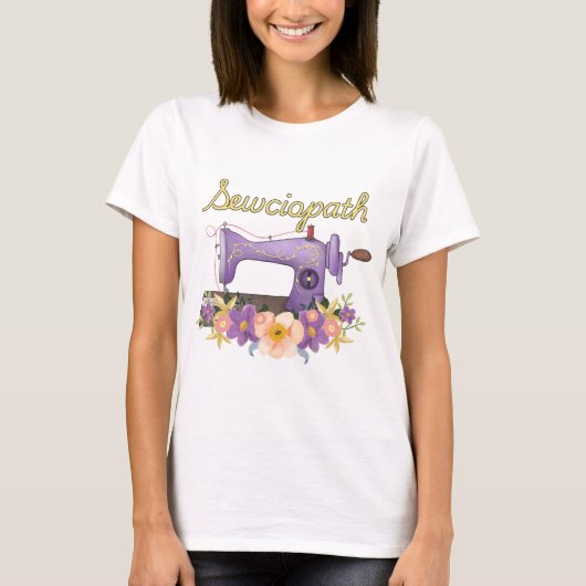 Sewciopath (sociopaat) naaimachine t-shirt (Voorkant)