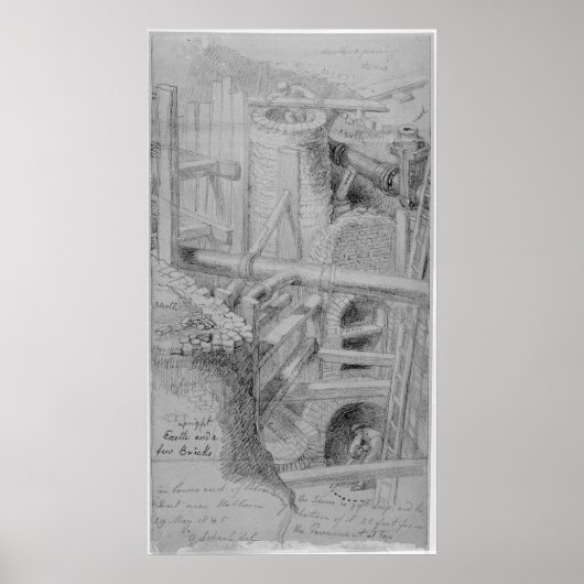 Sewer Building in Bloomsbury, Londen, 1845 Poster (Voorkant)