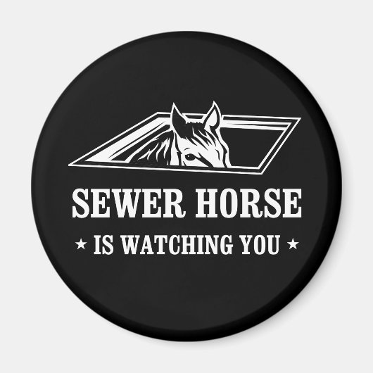 Sewer Horse kijkt naar je. Magneet (Voorkant)