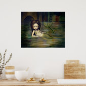 Sewer Mermaid ART PRINT urban steampunk (Keuken)