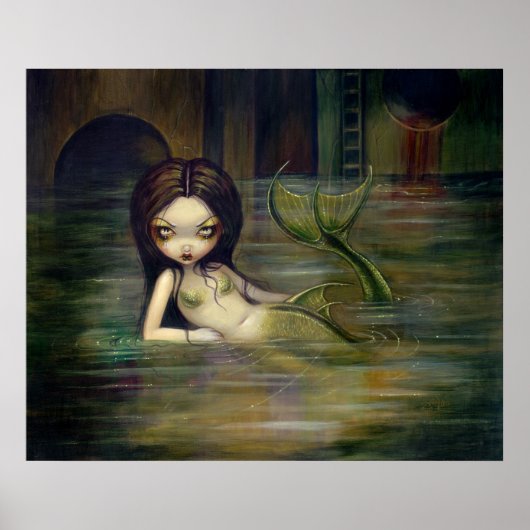 Sewer Mermaid ART PRINT urban steampunk (Voorkant)