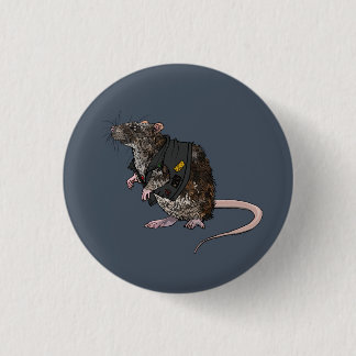 Sewer Punk Rat Ronde Button 3,2 Cm
