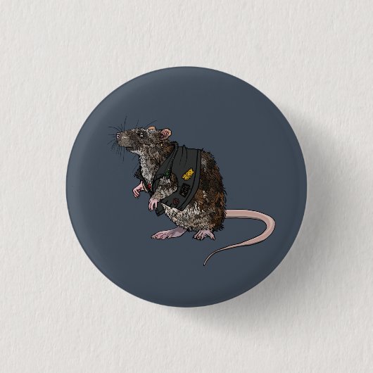 Sewer Punk Rat Ronde Button 3,2 Cm (Voorkant)
