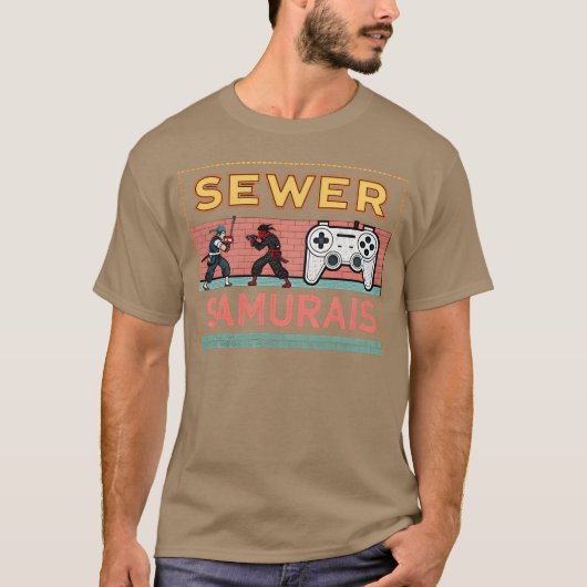 Sewer Samurais Retro Videogame vriend T-shirt (Voorkant)
