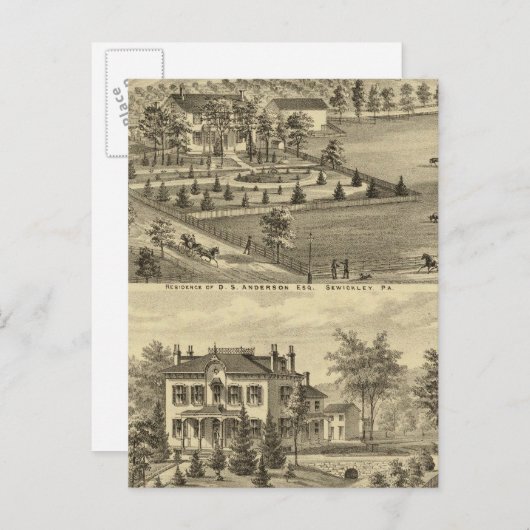 Sewickley Pennsylvania Briefkaart (Voorkant / Achterkant)