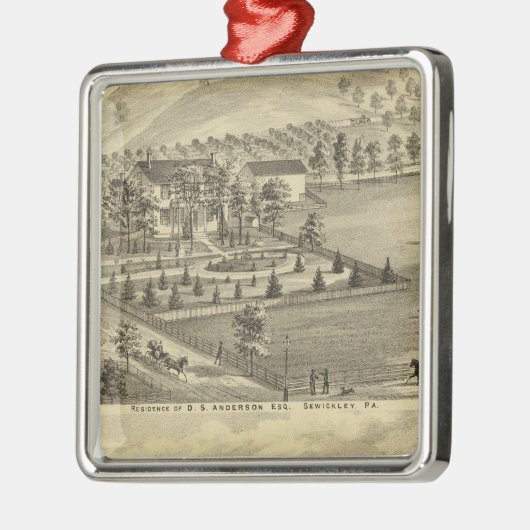 Sewickley Pennsylvania Metalen Ornament (Links)