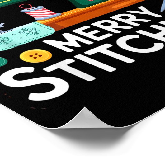 Sewing Christmas Xmas Quilting Merry Mas  Poster (Hoek)