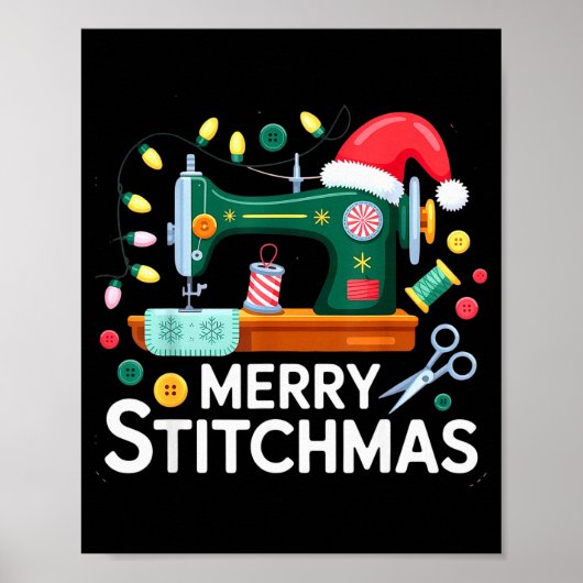 Sewing Christmas Xmas Quilting Merry Mas  Poster (Voorkant)