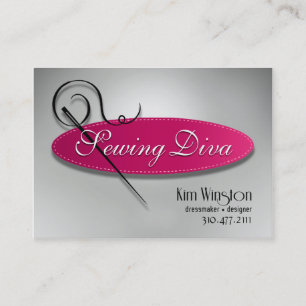 "Sewing Diva" — Seamstress, Dressmaker, Ontwerpe Visitekaartje
