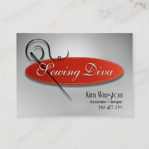 "Sewing Diva" — Seamstress, Dressmaker, Ontwerpe Visitekaartje