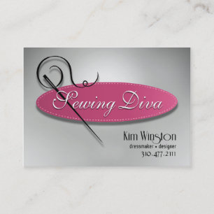 "Sewing Diva" — Seamstress, Dressmaker, Ontwerpe Visitekaartje