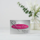 "Sewing Diva" — Seamstress, Dressmaker, Ontwerper Visitekaartje (Staand voorkant)