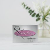 "Sewing Diva" — Seamstress, Dressmaker, Ontwerper Visitekaartje (Staand voorkant)