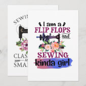 Sewing Gift | I Am A Flip Flops And Sewing Kaart (Voorkant / Achterkant)