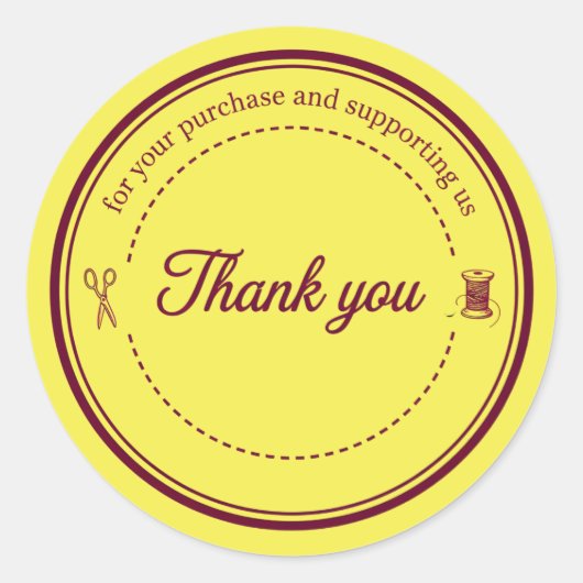 Sewing Icons Thank You Business Sticker (Voorkant)
