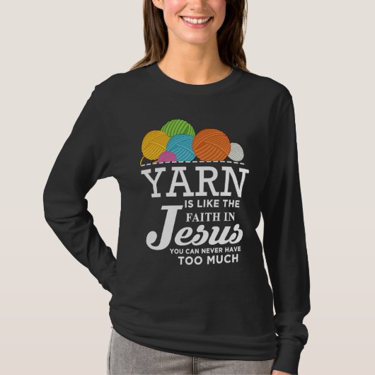 Sewing Jesus Quilting Yarn Needle Christian T-shirt (Voorkant)