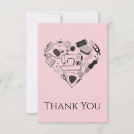 Sewing Kit In Heart Shape Sewer Sewing Craft Lover Bedankkaart