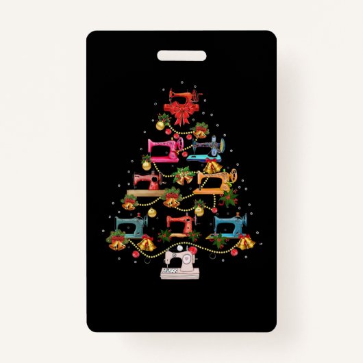 Sewing Machine Christmas Tree Badge (Voorkant)