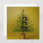 Sewing machine Christmas tree Happy Crafty Xmas Feestdagenkaart (Voorkant / Achterkant)