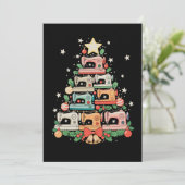 Sewing Machine Christmas Tree Stitch Knit Sew Xmas Feestdagenkaart (Staand voorkant)