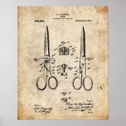 Sewing Machine Patent Poster (Voorkant)