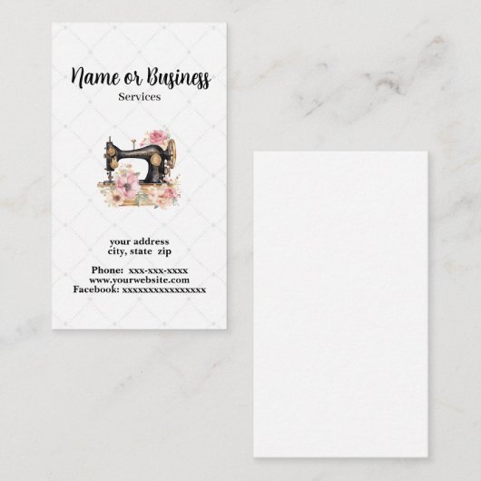 Sewing Machine Visitekaartje (Voorkant / Achterkant)