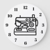 Sewing Machine Wall Clock Grote Klok (Voorkant)