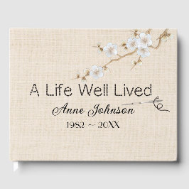 Sewing Needle And Stitches for Memorial Service Gastenboek