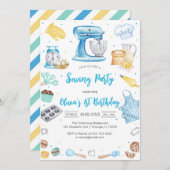 Sewing Party Birthday Invitation Kaart (Voorkant / Achterkant)