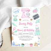 Sewing Party Birthday Invitation Kaart