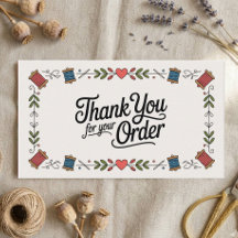 Sewing Small Business Thank You Business Card