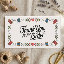 Sewing Small Business Thank You Business Card Visitekaartje