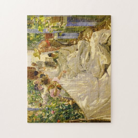 Sewing the Sail, 1896 by Joaquin Sorolla Legpuzzel (Verticaal)