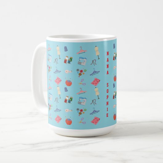 Sewing Theme Mug Koffiemok (Voorkant links)
