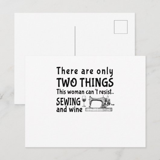 Sewing There Are Only Two Thing Feestdagenkaart (Voorkant / Achterkant)