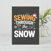 Sewing Through the Snow Funny Christmas Quilt Save The Date (Staand voorkant)