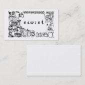 Sewist Fabric Font Naaien Thema Fabricated Lijsten Visitekaartje (Voorkant / Achterkant)