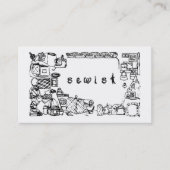 Sewist Fabric Font Naaien Thema Fabricated Lijsten Visitekaartje (Voorkant)