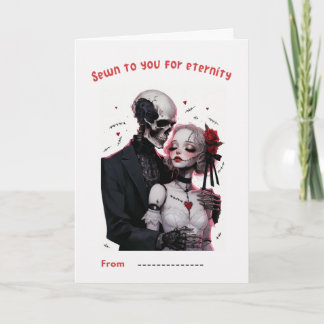 Sewn to You for Eternity Skeleton Couple Card Kaart