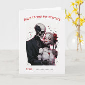 Sewn to You for Eternity Skeleton Couple Card Kaart (Gele Bloem)