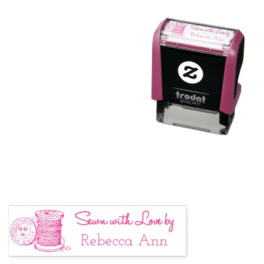 "Sewn with Love by" zelfinkend stempel (In situ)