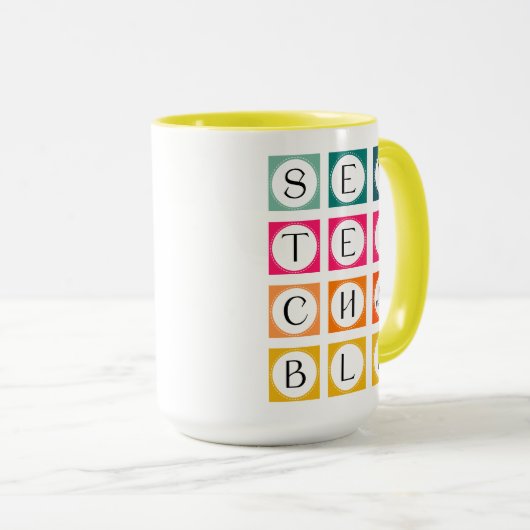 Sewteachable Colorful Squares Mok (Voorkant rechts)