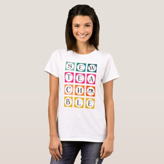 Sewteachable Colorful Squares T-shirt (Voorkant volledig)