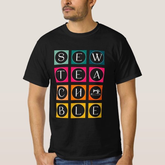 Sewteachable Colorful Squares T-shirt (Voorkant)