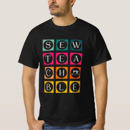 Sewteachable Kleurrijke Vierkanten T-shirt