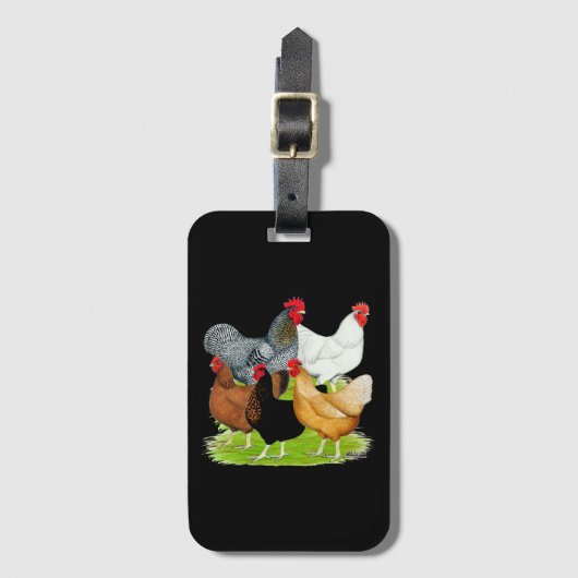 Sex-linked kippen Quintet Bagagelabel (Voorkant (verticaal))