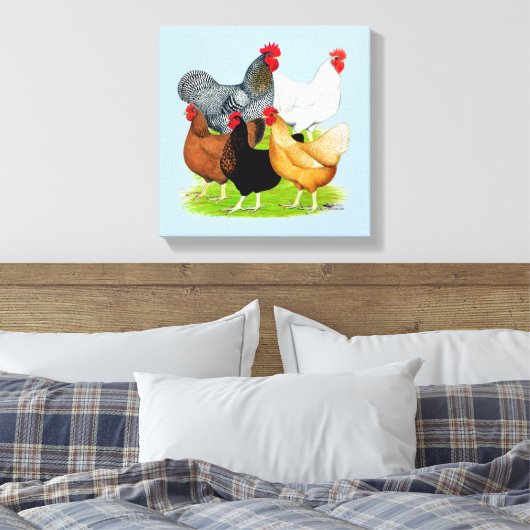 Sex-linked kippen Quintet Canvas Afdruk (Insitu (Slaapkamer))